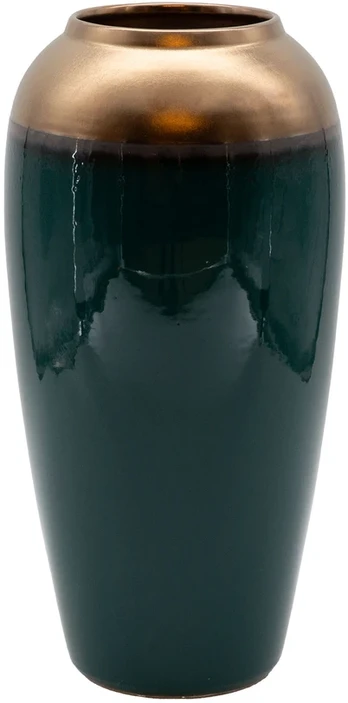 Vase TITAN STONE D17xH33cm, dark žalias