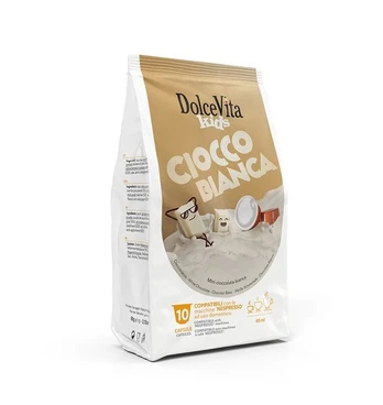Dolce Vita šokolado gėrimo kapsulės Cioccobianca, 10 vnt.