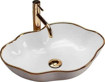Praustuvas Rea Pearl, Baltas/Gold Edge