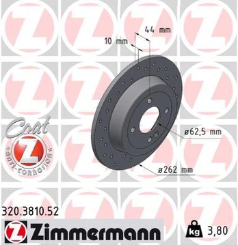 Stabdžių diskas ZIMMERMANN 320.3810.52