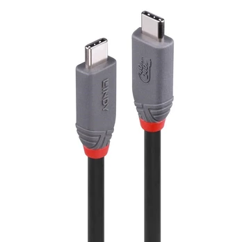 LINDY 0.8m USB4 240W Typ C Kabelis, 40Gbit/s, Anthra Line