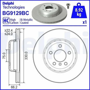 Stabdžių diskas DELPHI BG9129BC