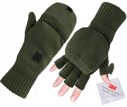 Žieminės pirštinės su atvartu Mil-Tec, olive