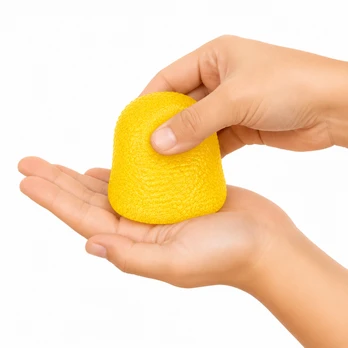 Antistresinis squishy kubas, minkštas sensorinis žaislas kamuolis- geltonas