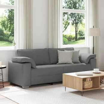 3 vietų sofa tamsiai pilka 178 cm audinys