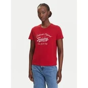 Tommy Jeans Marškinėliai Essential DW0DW21404 Raudona Regular Fit