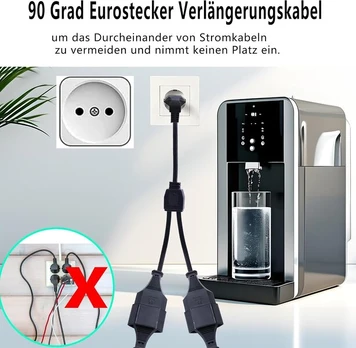 90° C Tipo prailgintuvas: 2 lizdai, 2.5a/250v