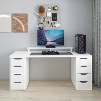 Rašomasis stalas Alen 180 cm, baltas