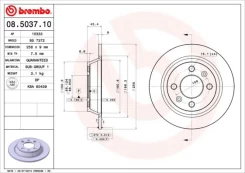 Stabdžių diskas BREMBO 08.5037.10 kaina