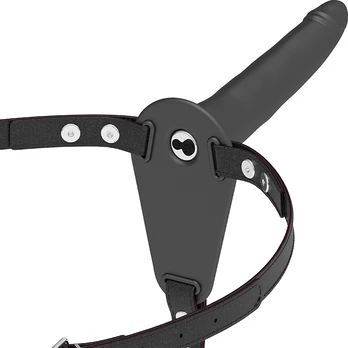 FETISH SUBMISSIVE HARNESS - Juodas SILICONE VIBRATOR 15 CM