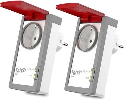 Šakotuvas 2er Pack FRITZ!DECT 210 Intelligente Steckdose [spritzwassergeschützt (IP44)]