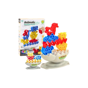 Lean Toys Game Skill Balance Tower Stone Animals Blocks Colored
