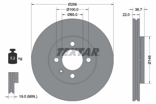 TEXTAR 92287003 Brake Disc