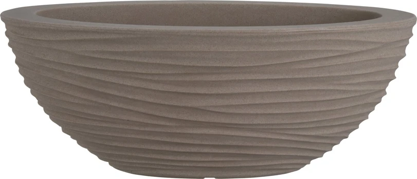 Plastikinis lauko vazonas, ovalus, kreminės sp., 52 x 20 cm