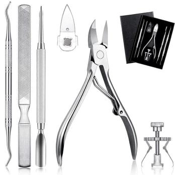 Rinkinys nagų priežiūrai Rivex R088, 7 dalys, sidabrinė