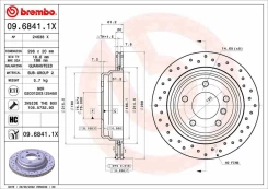 Stabdžių diskas BREMBO 09.6841.1X kaina