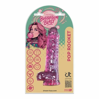 BUBBLEGUM BLAST POP ROCKET Rožinis CLASSIC JELLY 6,7 INCH DILDO