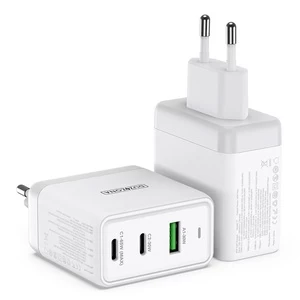 Įkroviklis Dux Ducis DUZZONA T1 65W 1xUSB, 2xType-C, balta, 65 W