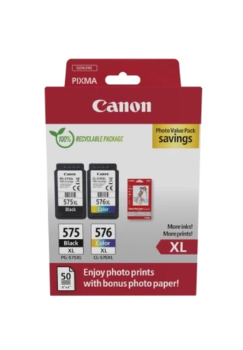 Canon PG-575XL/CL-576XL (5437C006) Photo value pack Ink Cartridge Multipack, BK/CMY