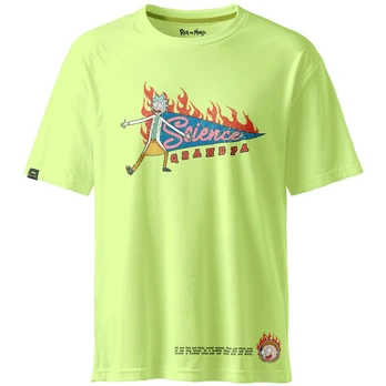 Rick and Morty T-Shirt, Science Grandpa, Light Green, L