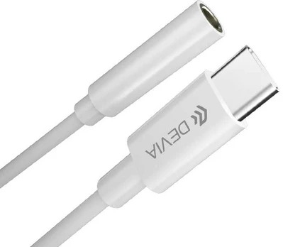 Devia adapter Smart USB-C - jack 3,5mm baltas