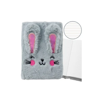Lean Plush Fur Notebook Lined Notebook With Rabbit Colored A5