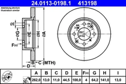 ATE 24.0113-0198.1 Brake Disc kaina