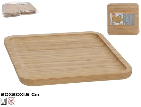 Bambukinis padėklas, 20.00 x 20.00 x 1.50, KITCHEN&GO