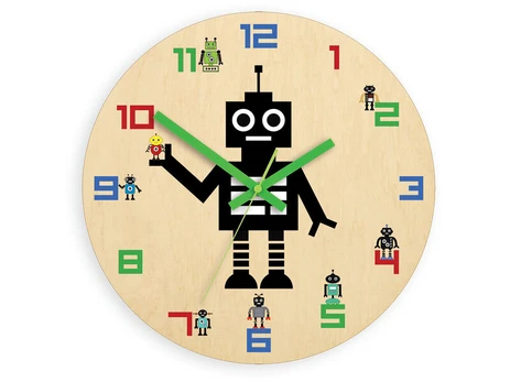 Vaikiškas sieninis laikrodis Robot