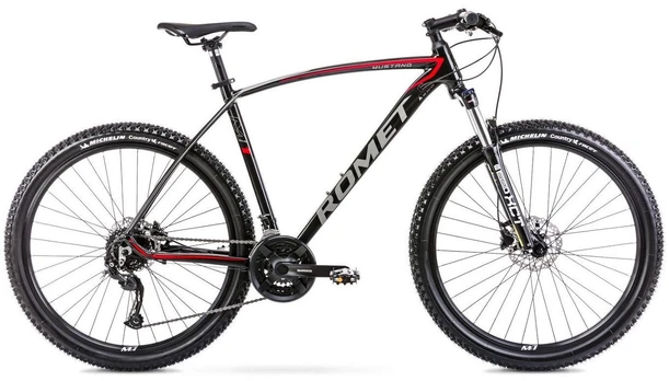 Dviratis kalnų Romet Mustang M7.1, 27.5 ", 21" rėmas, juodas/raudonas
