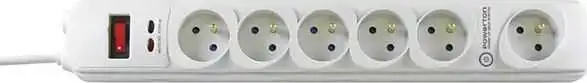 Power strip 6 sockets 3 m white