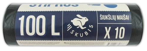 Šiukšlių maišai SKUBIS Strong 100 l., 10 vnt.