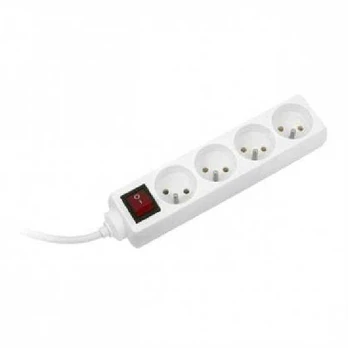 Konnoc DX-4FS extension cable with switch, 4 sockets, 3m
