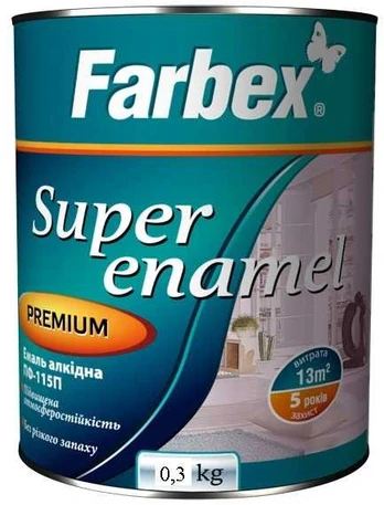 Alkidinė emalė FARBEX PF-115, raudona, 0.3kg