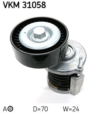 diržo įtempiklis, V formos rumbuotas diržas SKF VKM 31058