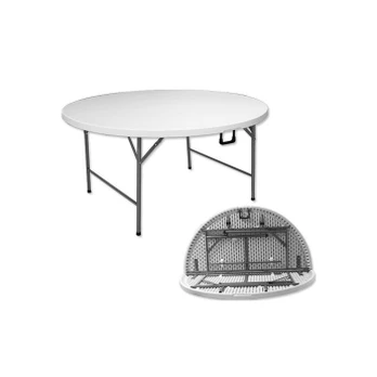 Baltas apvalus stalas D120 cm