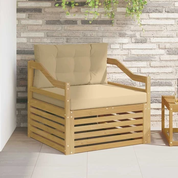 Lauko sofa Balta ir kreminė