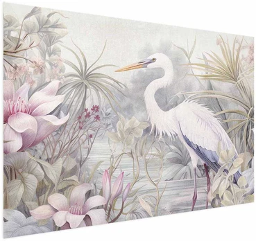 Artgeist Plakatas - Heron Wading in a Pond - illustration in light colors