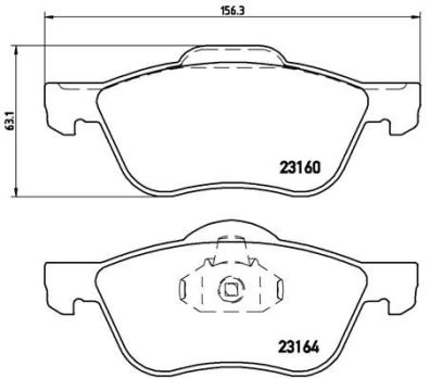 Stabdžių trinkelių rinkinys, diskinis stabdys BREMBO P 56 037