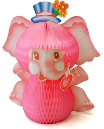 Feniks Lyserød Elefant papirvæv, 38cm