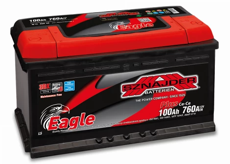 Akumuliatorius SZNAJDER EAGLE CALCIUM PLUS, 12 V, 100 Ah, 760 A, EN, 350 x 175 x 190 mm