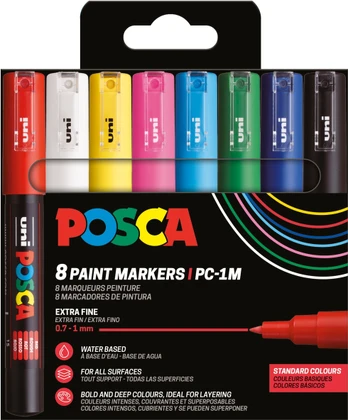 Posca - Extra Fine Tip Pen, 8 pc (401651)