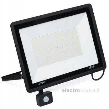 Lauko šviestuvas 200W LED su judesio davikliu Floodlight