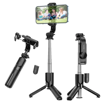 [Užsakomoji prekė] Selfie Stick Bluetooth - Hoco Tripod Mount Figure (K17) - Juodas