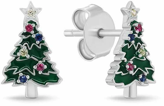 Brilio Silver Charming sidabrinis earrings Christmas medžio EA1245W