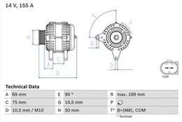 BOSCH 0 986 047 400 Kintamosios srovės generatorius