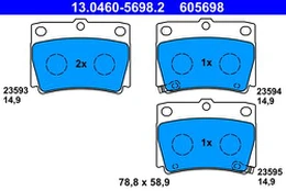 ATE 13.0460-5698.2 Brake pad set