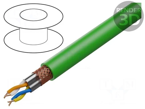 Wire | ETHERLINE® Cat.5 | 2x2x22AWG | 5 | wire | Cu | PVC | green | 6.8mm