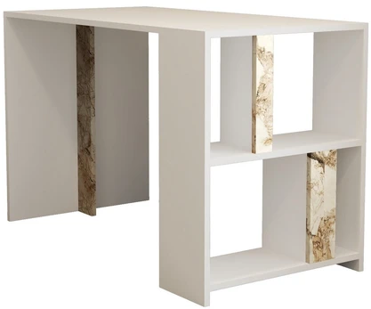 Stalas Kalune Design Lima Marble, rudas/baltas/smėlio