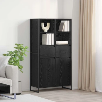 Kabalas su stalčių 2 pcs Juodas ąžuolas 81 x 36 x 150.5 cm